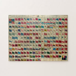 Illustration alter Marineflaggen der Welt Puzzle