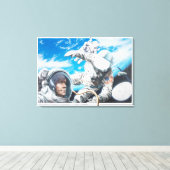 Illustration amerikanischer Astronauten im Weltrau Leinwanddruck (Insitu (Holzboden))