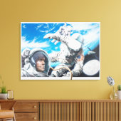 Illustration amerikanischer Astronauten im Weltrau Leinwanddruck (Insitu (Wohnzimmer))