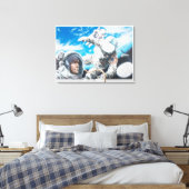 Illustration amerikanischer Astronauten im Weltrau Leinwanddruck (Insitu (Schlafzimmer))
