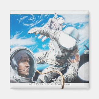Illustration amerikanischer Astronauten im Weltrau Magnet