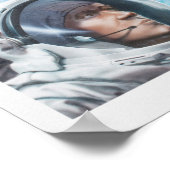 Illustration amerikanischer Astronauten im Weltrau Poster (Ecke)