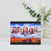 Illustration amerikanischer Ureinwohner Postkarte (Stehend Vorderseite)