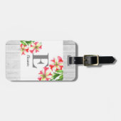 Illustration Aquarellfarbe Rosa und Weißes Petunia Gepäckanhänger (Vorderseite horizontal)