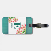 Illustration Aquarellfarbe Rosa und Weißes Petunia Gepäckanhänger (Rückseite horizontal)