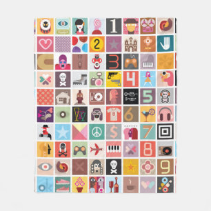 Illustration Art Collage Fleecedecke