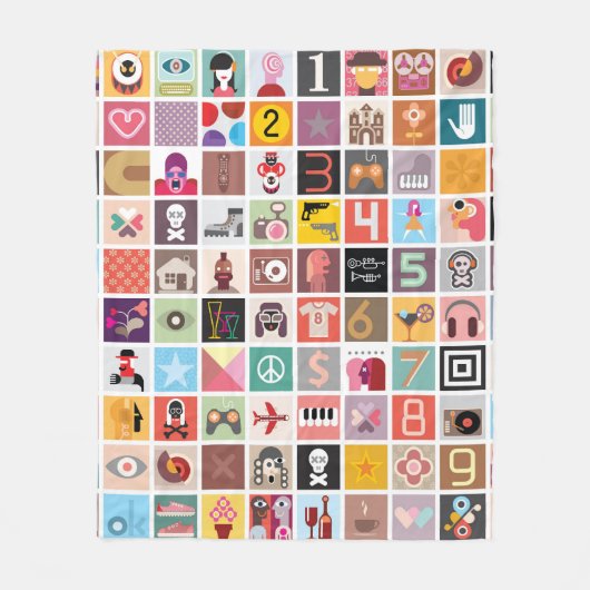 Illustration Art Collage Fleecedecke (Vorderseite)