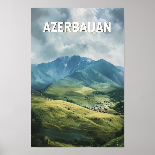 Illustration Aserbaidschan Kunst Vintag Poster (Vorne)