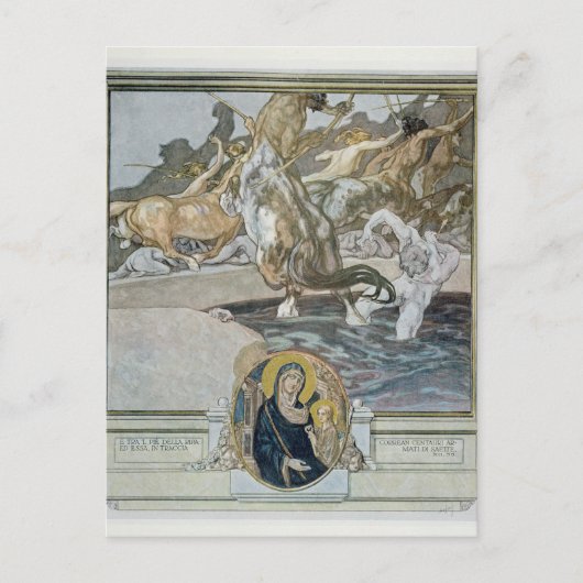 Illustration aus Dantes 'Göttlicher Komödie' Postkarte (Vorderseite)