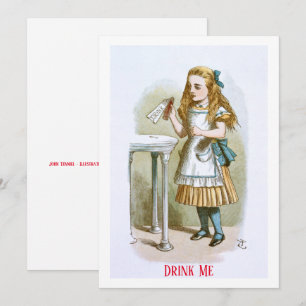Illustration aus dem Kinderzimmer Alice - Trink ic Mitteilungskarte