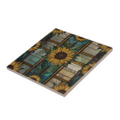 Illustration aus festem Glas Sonnenblumenmuster Fliese (Seite)