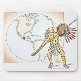 Illustration aztekischen Jaguar-Kriegers Mousepad