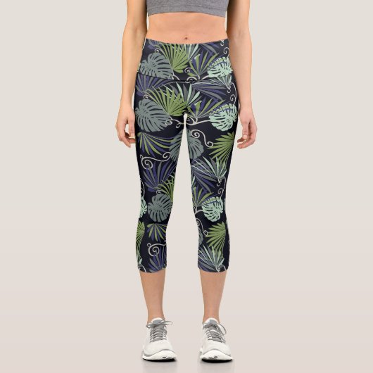 Illustration beliebter überdachter Pflanze Capri Leggings (Vorderseite)