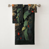 Illustration benutzerdefinierter Monogramm-Tiger Badhandtuch Set (Insitu)