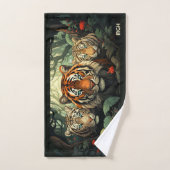 Illustration benutzerdefinierter Monogramm-Tiger Badhandtuch Set (Handtuch)