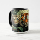 Illustration benutzerdefinierter Monogramm-Tiger Tasse (Vorderseite Links)