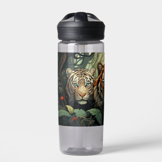 Illustration benutzerdefinierter Monogramm-Tiger Trinkflasche (Vorderseite)