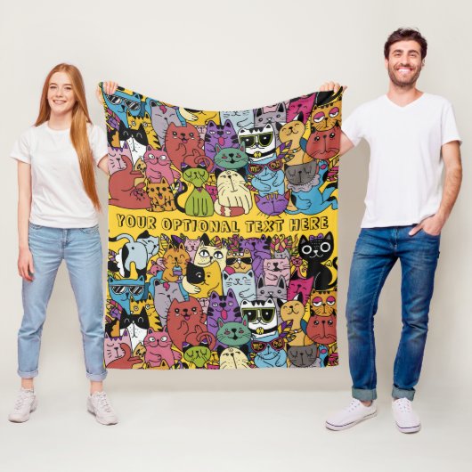 Illustration benutzerdefinierter Text- und Farbfun Fleecedecke (Beispiel)