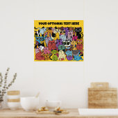 Illustration benutzerdefinierter Text- und Farbfun Poster (Küche)