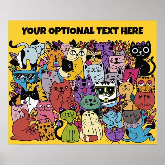 Illustration benutzerdefinierter Text- und Farbfun Poster (Vorne)