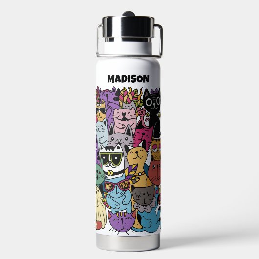 Illustration benutzerdefinierter Text- und Farbfun Trinkflasche (Hinten)