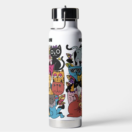 Illustration benutzerdefinierter Text- und Farbfun Trinkflasche (rechts)