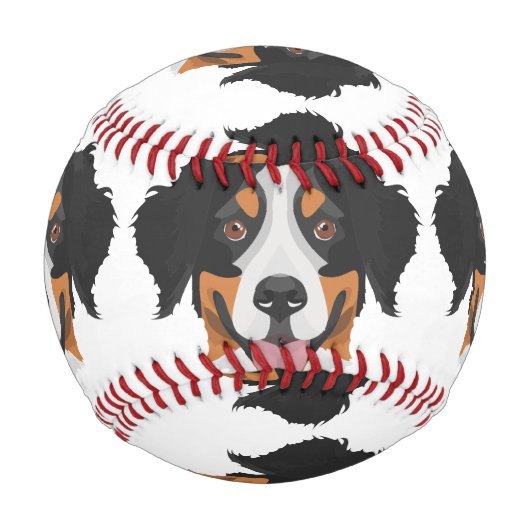 Illustration Bernese Mountain Dog Baseball (Rückseite)