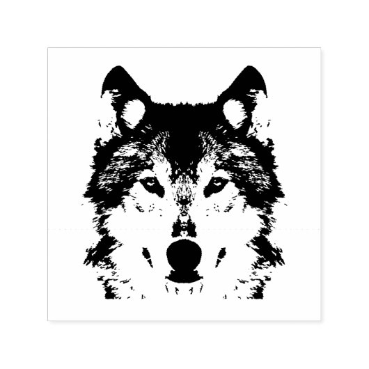 Illustration Black Wolf Permastempel (Design)