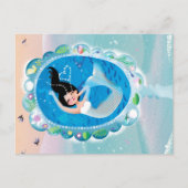 Illustration Blasen-des Kusses einer Meerjungfrau Postkarte (Vorderseite)