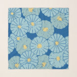 Illustration blauer japanischer Muster Schal<br><div class="desc">Ein hübscher botanischer Blockdruck mit blauen und gelben Blumen,  die aus einem Vintagen japanischen Gemälde entstanden sind.</div>