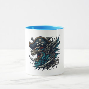 Illustration Blue Dragon Pirate Tasse