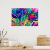 Illustration blühender blühender Blume Poster (Küche)