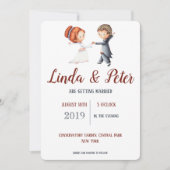 Illustration Bride Groom Dancing Waltz Wedding Einladung (Vorderseite)