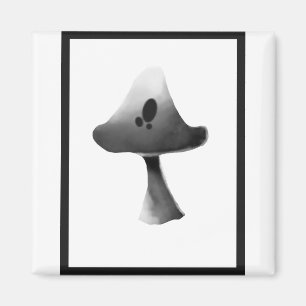 Illustration Cartoon für Schwarz-Weiß-Pilze Magnet