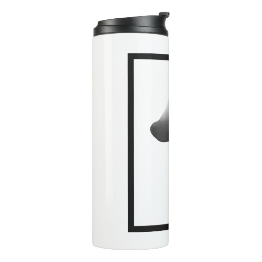 Illustration Cartoon für Schwarz-Weiß-Pilze Thermosbecher (Nach links gedreht)