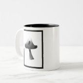 Illustration Cartoon für Schwarz-Weiß-Pilze Zweifarbige Tasse (Vorderseite Links)