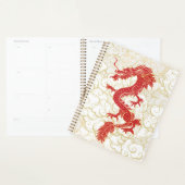 Illustration chinesischer Drachen in Rot und Gold Planer (Anzeige)