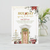 Illustration Christmas Holiday Open House Einladung (Stehend Vorderseite)