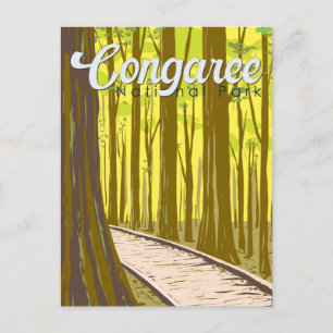 Illustration Congaree National Park Reise Vintage Postkarte