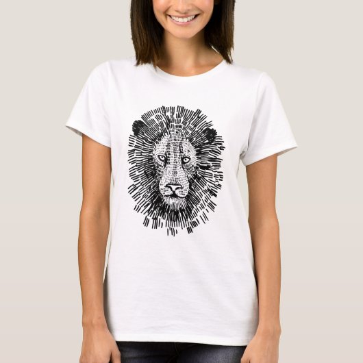 Illustration der abstrakten fetten Löwenwand T-Shirt (Vorderseite)