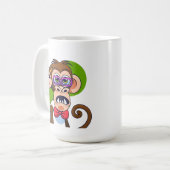 Illustration der Affenfigur "Funny Cartoon" Kaffeetasse (Vorderseite Links)
