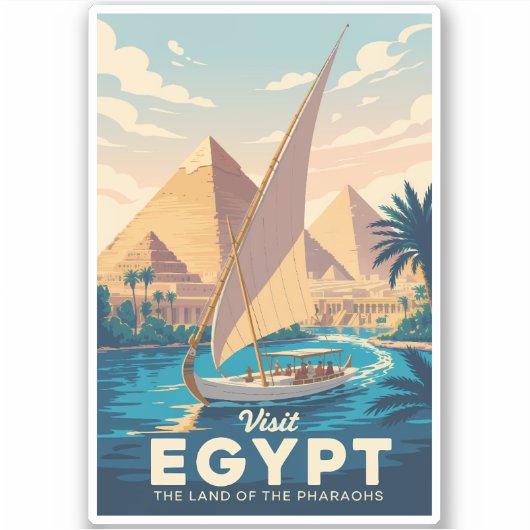 Illustration der ägyptischen Pyramide Reise Kunst Aufkleber (Vorderseite)
