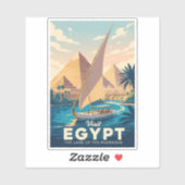Illustration der ägyptischen Pyramide Reise Kunst Aufkleber (Blatt)