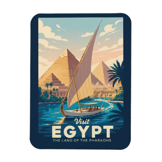 Illustration der ägyptischen Pyramide Reise Kunst Magnet (Vertikal)