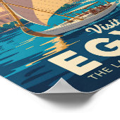 Illustration der ägyptischen Pyramide Reise Kunst Poster (Ecke)