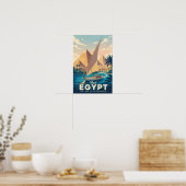 Illustration der ägyptischen Pyramide Reise Kunst Poster (Küche)