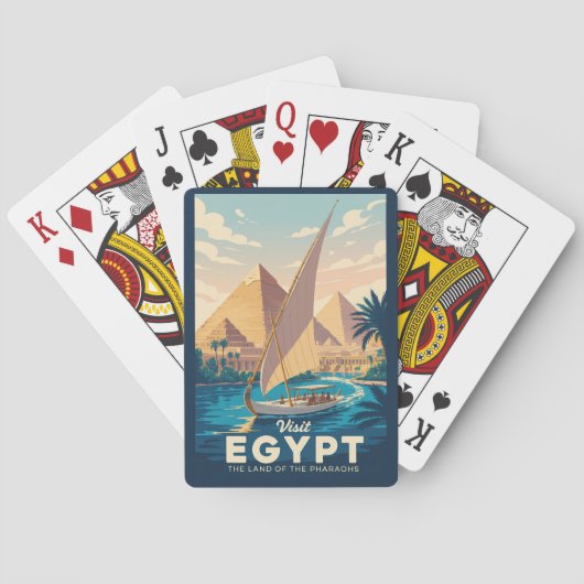 Illustration der ägyptischen Pyramide Reise Kunst Spielkarten (Rückseite)