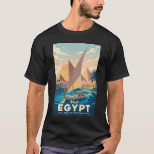 Illustration der ägyptischen Pyramide Reise Kunst  T-Shirt