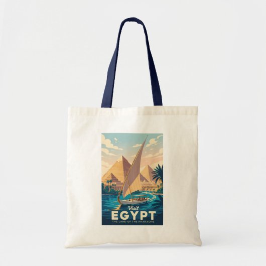 Illustration der ägyptischen Pyramide Reise Kunst  Tragetasche (Vorne)
