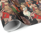 Illustration der Alice im Wunderland mit Freunden Geschenkpapier (Rolleneckpunkt)